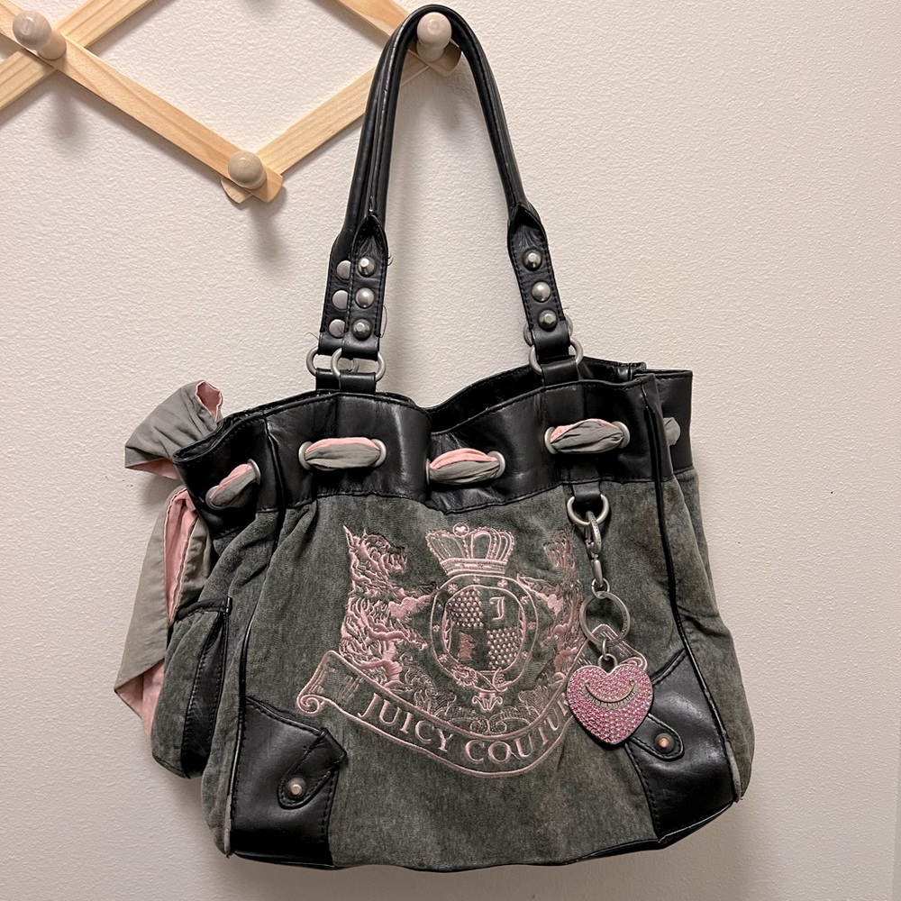 Juicy Couture Daydreamer Grey Pink Scottie Handbag